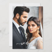 アブストラクトアート ハッピーエバーアフター 結婚写真 招待状 (正面)