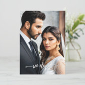 アブストラクトアート ハッピーエバーアフター 結婚写真 招待状 (スタンド正面)