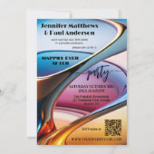 アブストラクトアート ハッピーエバーアフター 結婚写真 招待状 (裏面)