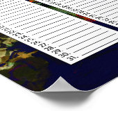 アブストラクトイブニング レッド、クリーム&ミッドナイトスワール ポスター (角)