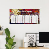 アブストラクトイブニング レッド、クリーム&ミッドナイトスワール ポスター (ホームオフィス)