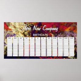 アブストラクトイブニング レッド、クリーム＆ミッドナイトスワール ポスター