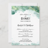アブストラクトグリーン水彩リハーサルディナー 招待状 (正面)