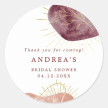 アブストラクトシェイプ ブライダルシャワー クラシック ラウンド ステッカー