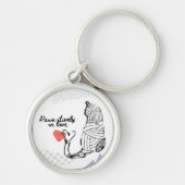 アブストラクトデザイン猫と感動的ことわざ キーホルダー (正面)