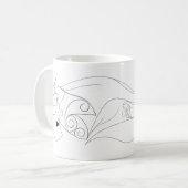 アブストラクトラインアート コーヒーマグカップ (正面左)