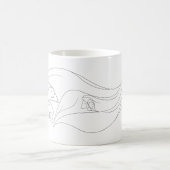 アブストラクトラインアート コーヒーマグカップ (中央)