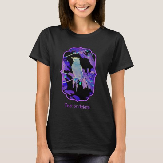 アブストラクトレンジャクの鳥のオーダーメイド Tシャツ (正面)