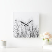 アブストラクト白 スクエア壁時計 (ホーム)