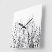 アブストラクト白 スクエア壁時計 (傾斜)