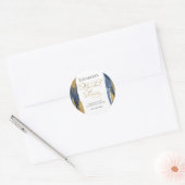 アブストラクト金海軍ブルーブライダルシャワー ラウンドシール (封筒)