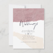 アブストラクト アース トーン ウェディング インビテ  低コスト 予算 招待状 (正面)