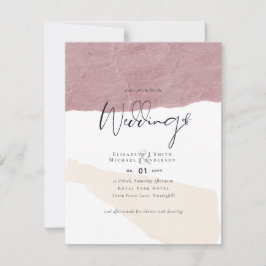 アブストラクト アース トーン ウェディング インビテ 低コスト 予算 招待状