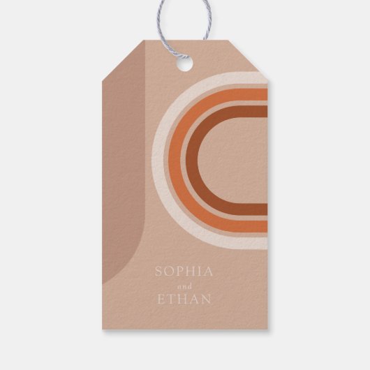 アブストラクト アーチ ウェディング ボヘミア サンクス タグ (裏面)