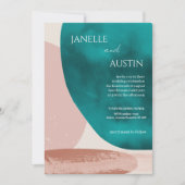 アブストラクト ウォーターカラー ウェディング 招待状 (正面)