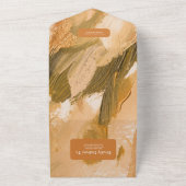 アブストラクト ウォーターカラー ブラシ ストローク ウェディング オールインワン招待状 (外側)