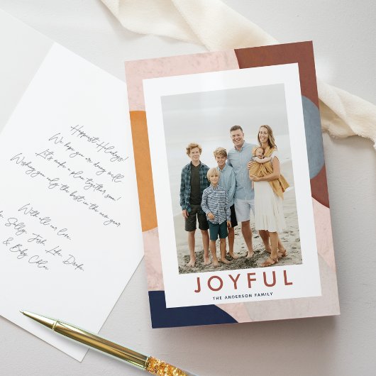 アブストラクト・ウォーターカラー・ペイント・シェイプ ボホ・フォト シーズンカード