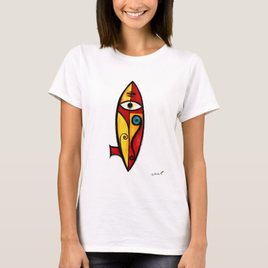 アブストラクト・エクスプレッショニスト・サーフボードアート - モダン Tシャツ (正面)