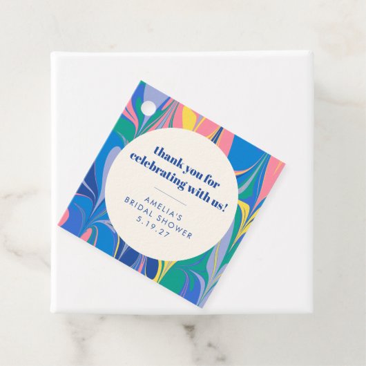 アブストラクト カラフル オーダーメイド ブライダルシャワー 感謝 フェイバータグ (インサイチュ)