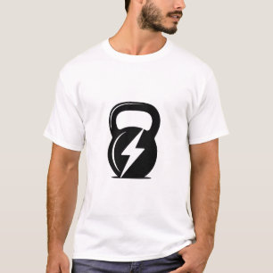 アブストラクト ケトルベル フィットネスロゴ Tシャツ