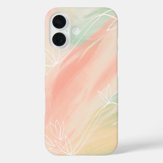 'アブストラクト ソフト パステル 水彩画' iPhone 16 カバー (裏面)