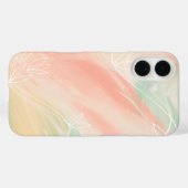 'アブストラクト ソフト パステル 水彩画' iPhone 16 カバー (裏面 (横))