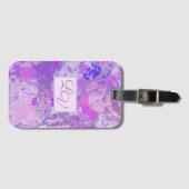 アブストラクト トレンディ カモ ピンク パープル ブルー ラゲッジタグ (正面横)