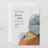 アブストラクト ネイチャー フローラル 招待状 (正面)