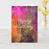 アブストラクト バースデー カード (黄色い花)