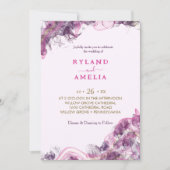 アブストラクト パープル アルコール ウェディング インビテーション (正面)