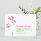 アブストラクト ピンク ローズ ウェディング 招待状 (スタンド正面)