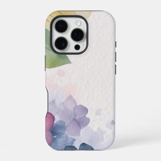 アブストラクト フラワー アジサイ 水彩 背景 iPhoneケース (裏面)