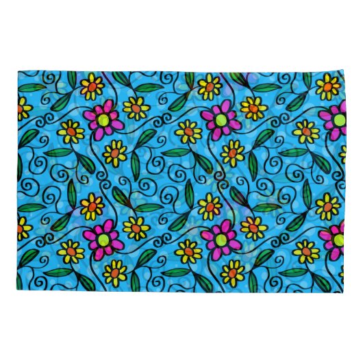 アブストラクト フラワー ピローケース (裏面)