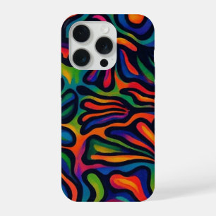 アブストラクト フローラル サイケデリック - グルービー 70s レトロ iPhone 15 proケース