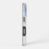 アブストラクト フローラル ブルー ハイドレンジア 花 iPhoneケース (右側面)