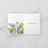 「アブストラクト フローラル ボタニカル サンクス カード」 サンキューカード (内部)