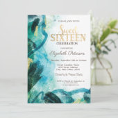 アブストラクト ペイン スプラッシュ ゴールド スウィート16 招待状 (スタンド正面)