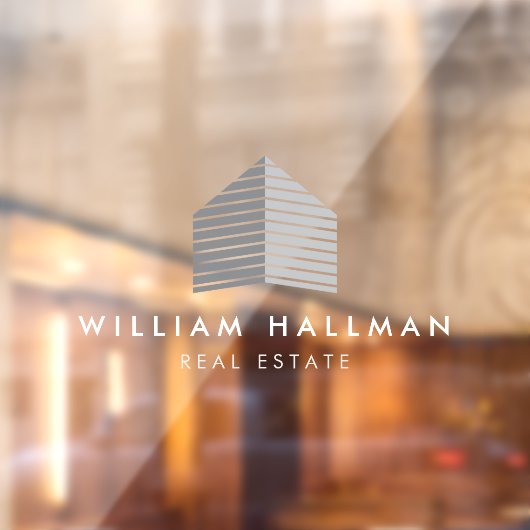 アブストラクト ホーム ロゴ グレー/ホワイト ウィンドウサイン (シート2)