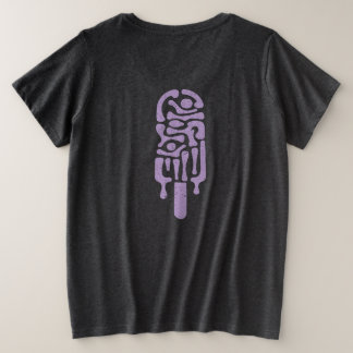 アブストラクト ポップシクル サーフ ビンテージ デザイン プラスサイズTシャツ