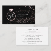 アブストラクト ローズゴールド ペイント スプラッター ジュエリー ロゴ 名刺 (正面/裏面)