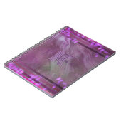 アブストラクト・ chic ・パープル・ピンク・グリッタリー・ネーム・アンド・イニシャル ノートブック (左側)