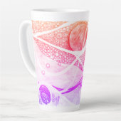 アブストラクモダンションブラックとピンクの惑星宇宙 カフェラテマグ (左アングル)