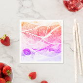 アブストラクモダンションブラックとピンクの惑星宇宙 スタンダードカクテルナプキン (インサイチュ)