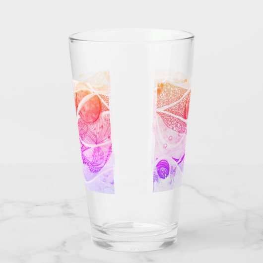 アブストラクモダンションブラックとピンクの惑星宇宙 タンブラーグラス (左)