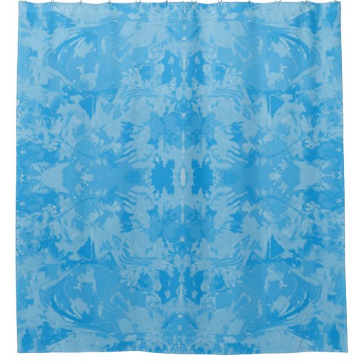 アブストラックブルー独占的ファッションパターン シャワーカーテン (正面)
