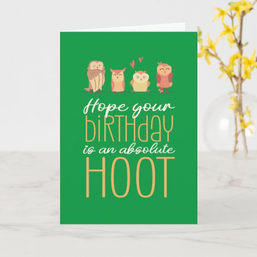 アブソリュートフクロウ漫画パンおもしろい誕生日 カード (黄色い花)