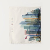 アブダビ、アラブ首長国連邦|都市スカイライン タペストリー (正面)