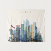 アブダビ、アラブ首長国連邦|都市スカイライン タペストリー (正面(横))