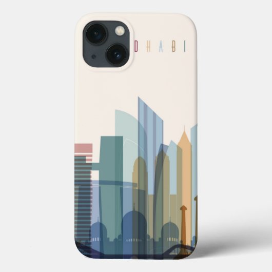 アブダビ、アラブ首長国連邦|都市スカイライン Case-Mate iPhoneケース (裏面)