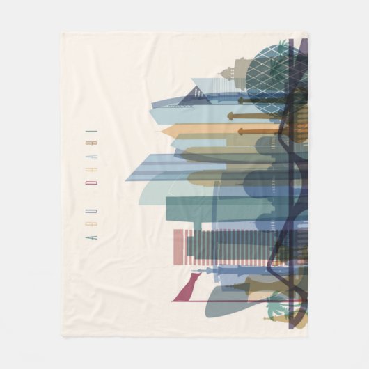 アブダビ,アラブ首長統一された国|シティスカイライン フリースブランケット (正面)